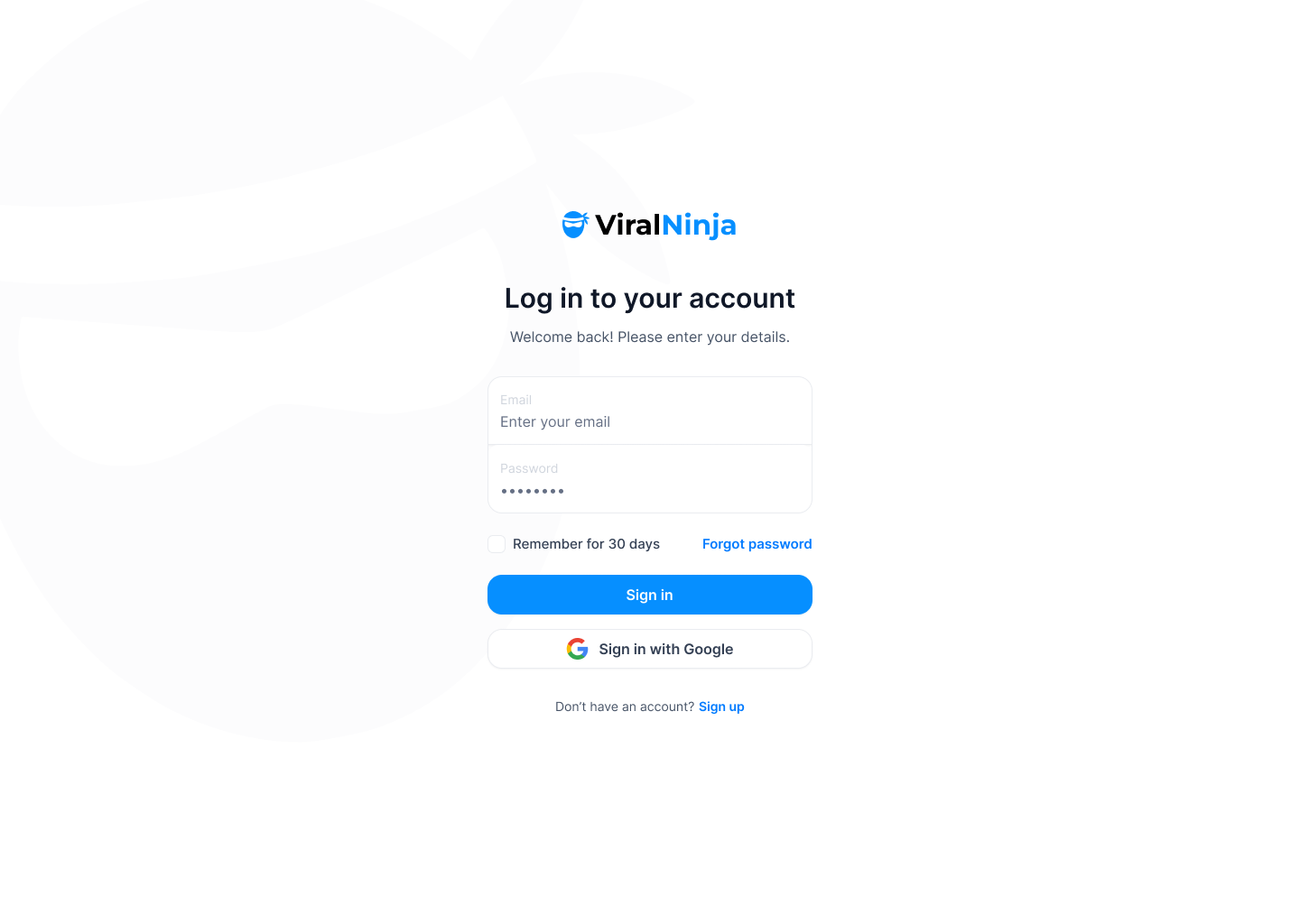 ViralNinja screen